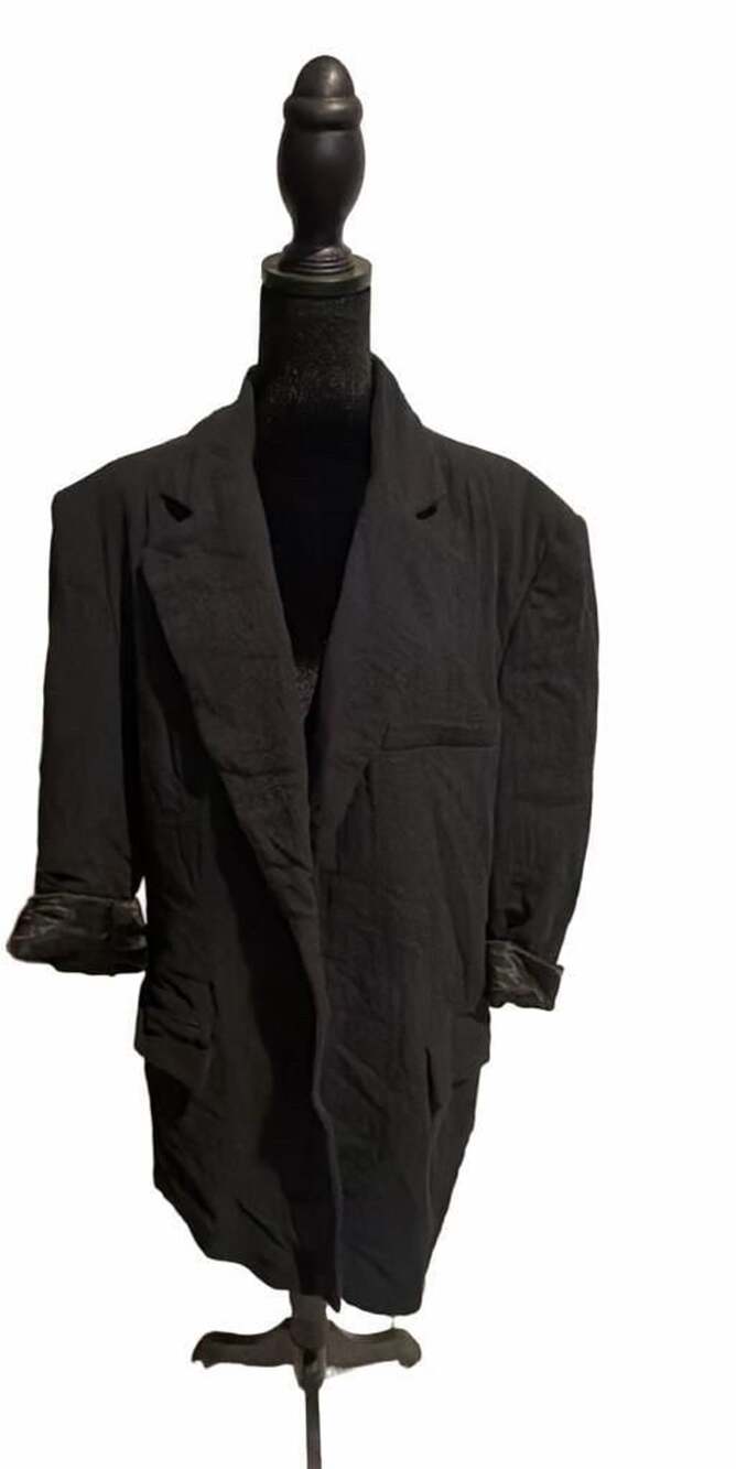 Zara Blazer Size L Black Oversized Long Jacket